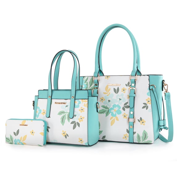Montana West 3PCS Purses for Women Tote Bag and Wallet Set Shoulder Satchel Handbags, Green