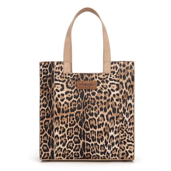 Wrangler Wildside Cheetah Tote Bag for Women Medium Top-handdle Handbags, Tan