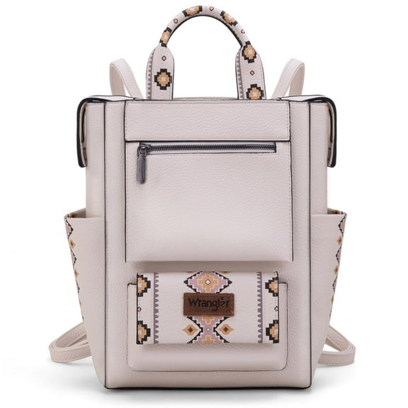 Wrangler Aztec Women Backpack Purse Convertible Fashion Ladies Anti Theft with Adjustable Strap, Beige