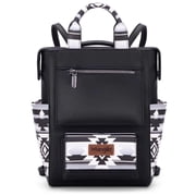 Wrangler Aztec Women Backpack Purse Convertible Fashion Ladies Anti Theft with Adjustable Strap, Black