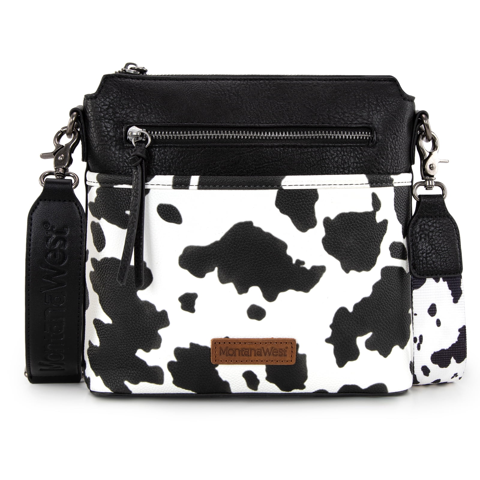 Montana West Women's Crossbody Bag - Multi Pocket Vegan Leather Purse With Adjustable Guitar Strap, Black - View #6