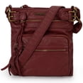 thumbnail image 1 of Montana West Crossbody Bag for Women Multi Pocket Shoulder Bags Medium Travel Purses Ultra Soft Washed Leather, Red, 1 of 7