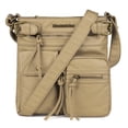thumbnail image 1 of Montana West Crossbody Bag for Women Soft Washed Leather Multi Pocket Shoulder Purses, Beige, 1 of 7