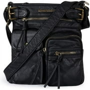 Montana West Crossbody Bag for Women Soft Washed Leather Multi Pocket Shoulder Purses