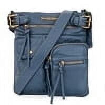 Montana West Crossbody Bag for Women Soft Washed Leather Multi Pocket Shoulder Purses, Blue