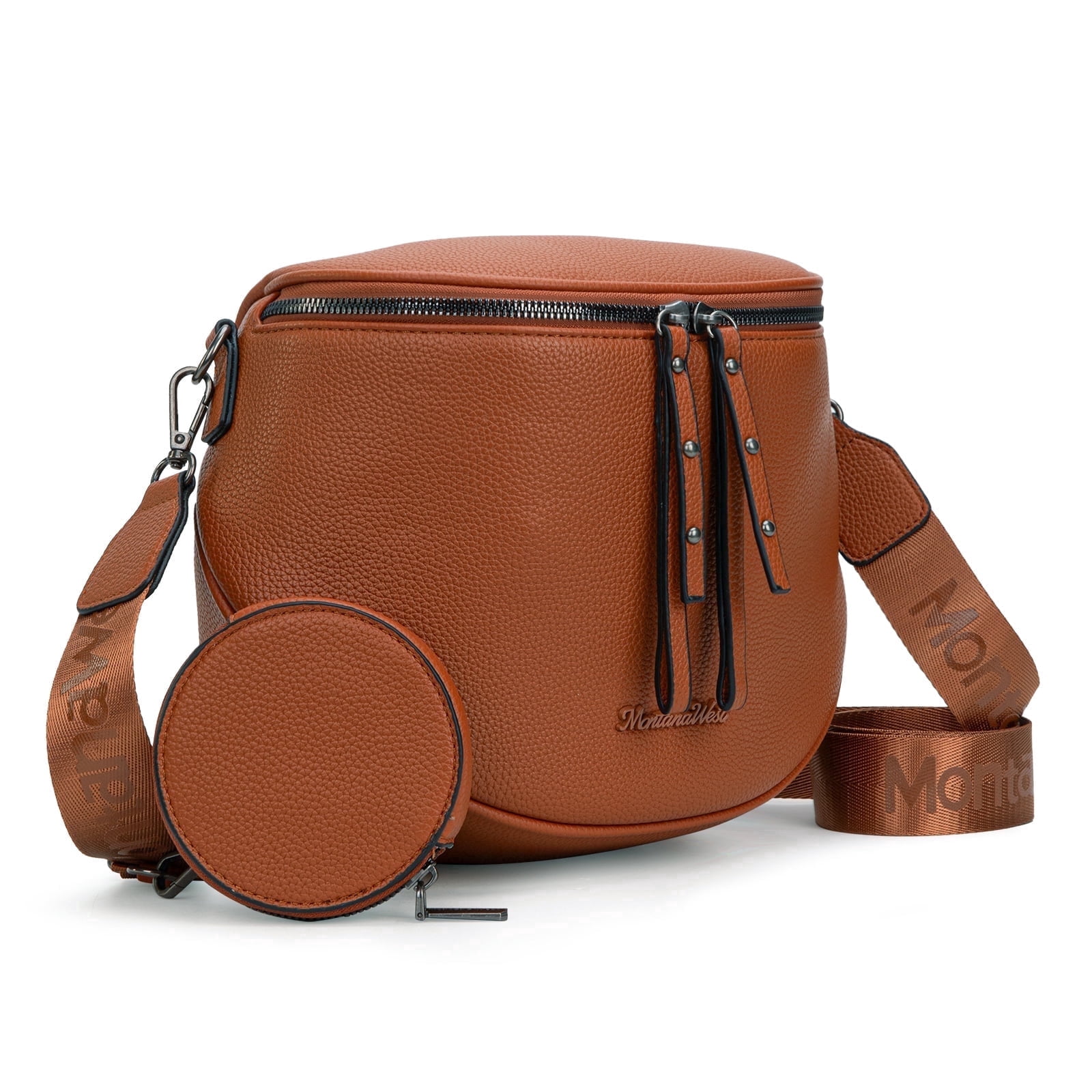 Montana West Crossbody Bags Bum Bag for Women Large Sling Bag with Adjustable Strap and Coin Purse, Brown
