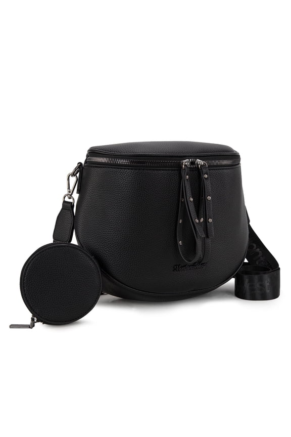 Crossbody Bags Bum Bag for Women Large Sling Bag with Adjustable Strap and Coin Purse, Black
