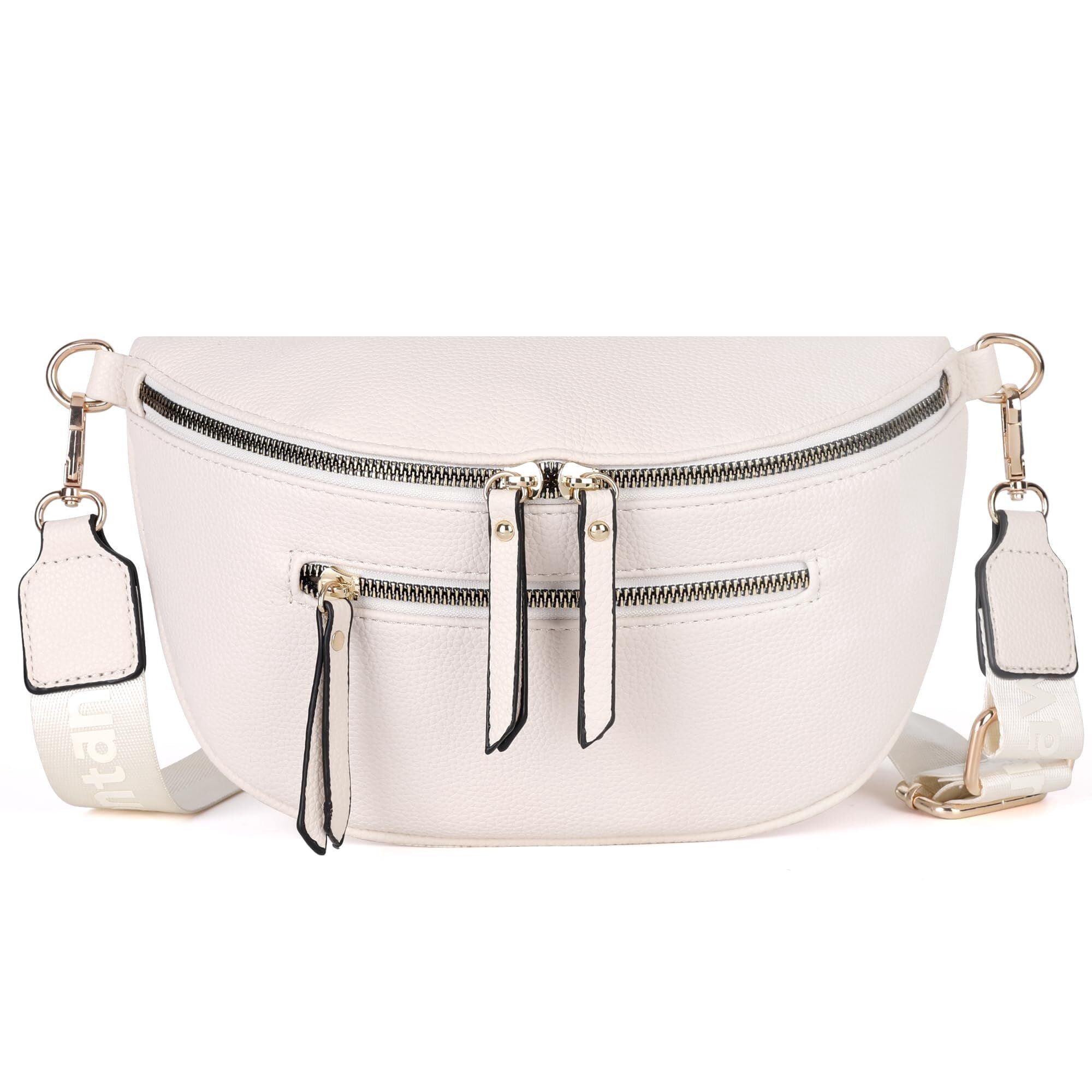 Montana West Crossbody Bags for Women Bum Bag Sling Purse with Adjustable Strap, Beige