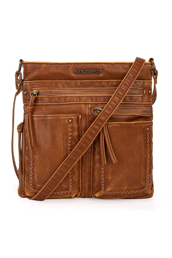 Crossbody Bags for Women Lightweight Multi Pocket Purses Soft Leather Shoulder Crossover Satchel Handbags