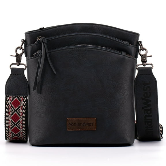 Montana West Crossbody Purses and Handbags for Women Double Compartments Cross Body Bag with Adjustable Strap, Navy Blue