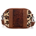 thumbnail image 1 of Montana West Cow Print Crossbody Bag for Women Western Tooled Design with Built in Card Holder, Stylish and Functional Purse, Leopard, 1 of 7