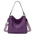 thumbnail image 1 of Montana West Hobo Bags for Women Top Handle Satchel Shoulder Purse Bucket Handbag, A-Purple, 1 of 7
