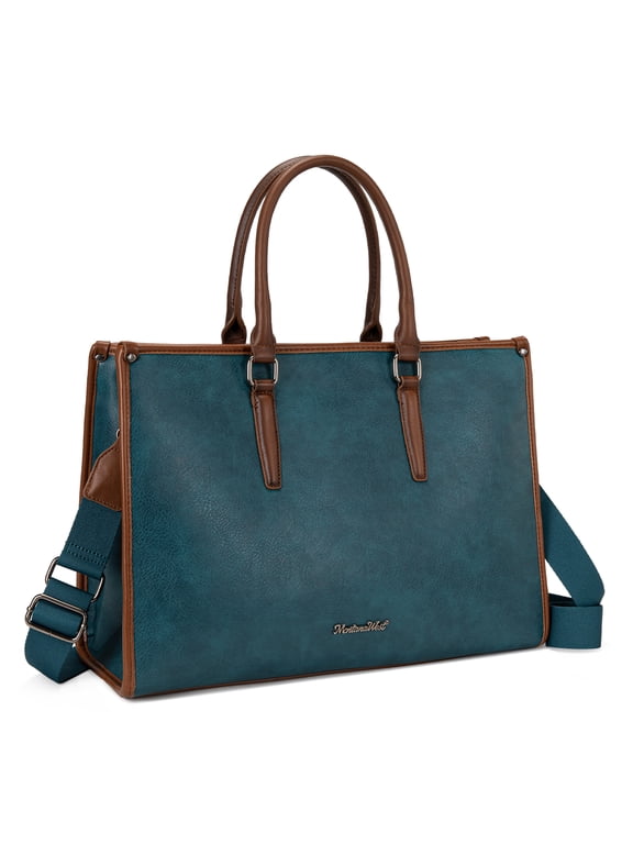 Laptop Tote Bag for Women 15.6 Inch Computer Bags Business Office Work Briefcase With Adjustable Shoulder Strap, Dark Blue