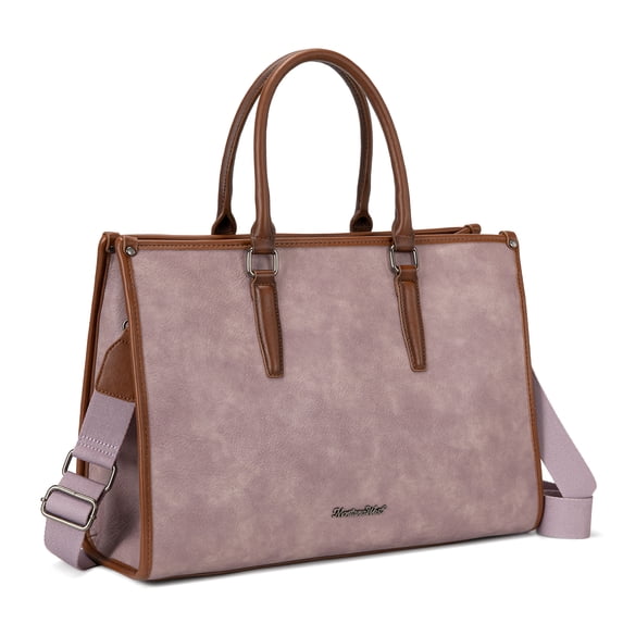 Montana West Laptop Tote Bag for Women 15.6 Inch Computer Bags Business Office Work Briefcase With Adjustable Shoulder Strap, Pink