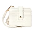 thumbnail image 1 of Montana West Small Wallet for Women Floral Embossed RFID Bifold Mini Card Holder with Tassel, Beige, 1 of 7