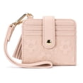 thumbnail image 1 of Montana West Small Wallet for Women Floral Embossed RFID Bifold Mini Card Holder with Tassel, Pink, 1 of 7