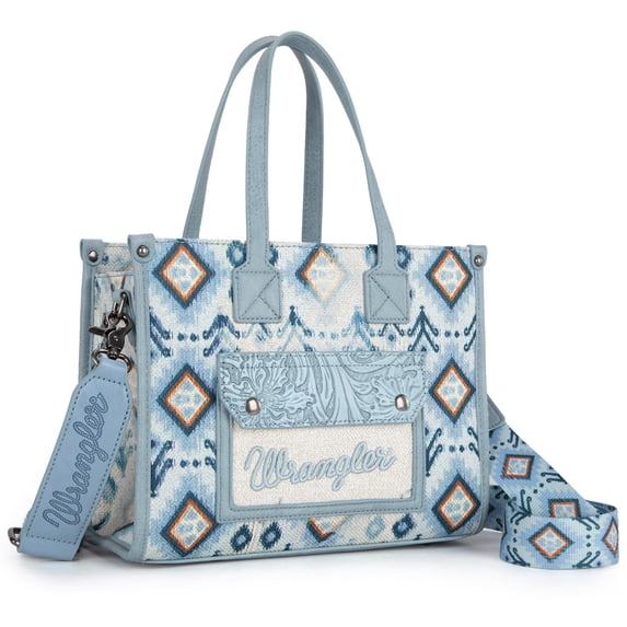 Wrangler Aztec Tote Bag for Women Western Purses and Handbags, Navy
