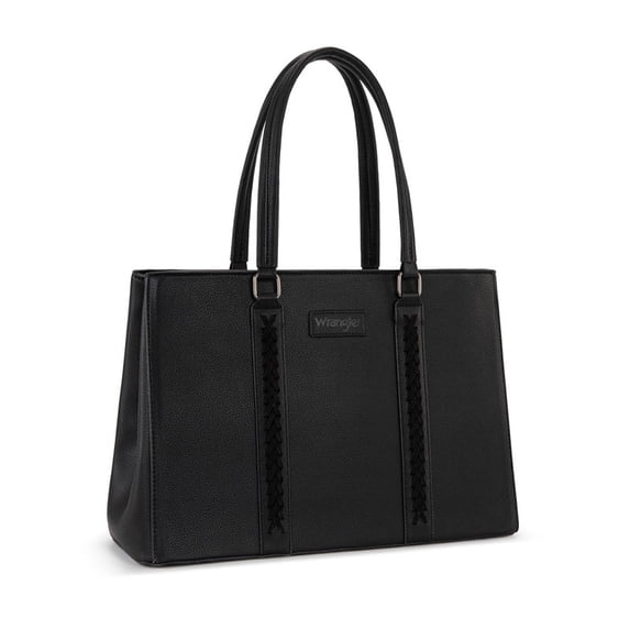 Wrangler Laptop Tote Bag for Women 15.6 Inch Computer Bag for Work Large Double Compartment Purse and Handbag,Black