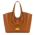 thumbnail image 1 of Wrangler Tote Bag for Women Vegan Leather Large Shoulder Purse, Brown, 1 of 8