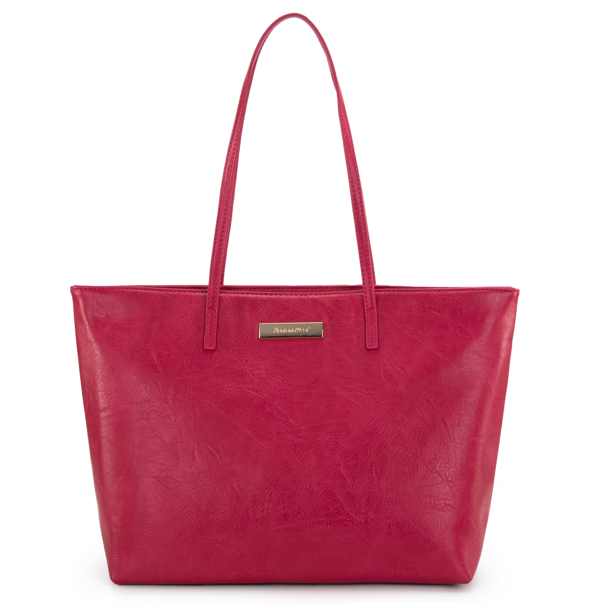 Montana West Tote Bags for Women Purses and Ladies Handbags Medium Size Shoulder Bags with Zipper, Hot Pink