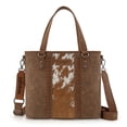 thumbnail image 1 of Wrangler Weatern Tote Bag for Women Medium Sized Aztec Handbags with Crossbody Strap, Horsehair-Brown, 1 of 7