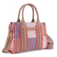 thumbnail image 1 of Wrangler Womens Canvas Woven Tote Bag Top Handle Boho Shoulder Bags With Strap, Hot Pink, 1 of 7