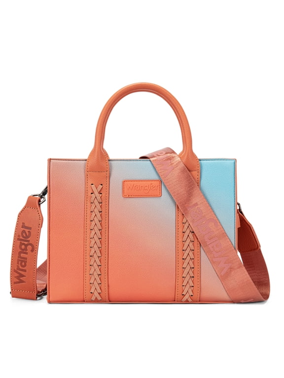 Wrangler purses for womens Gradient tote bag satchel bag womens purses and handbags cute trendy woman bolsa top handle with strap, Orange