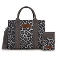 thumbnail image 1 of Wrangler Purse Medium Tote Bags for Women with Card Holder Wallet Designer Satchel Top-handle Handbags, Leopard-Light Grey, 1 of 7