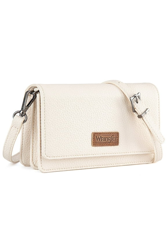 Wrangler Small Crossbody Wallet Purses RFID Trendy Purses for Women with Adjustable Straps, Beige