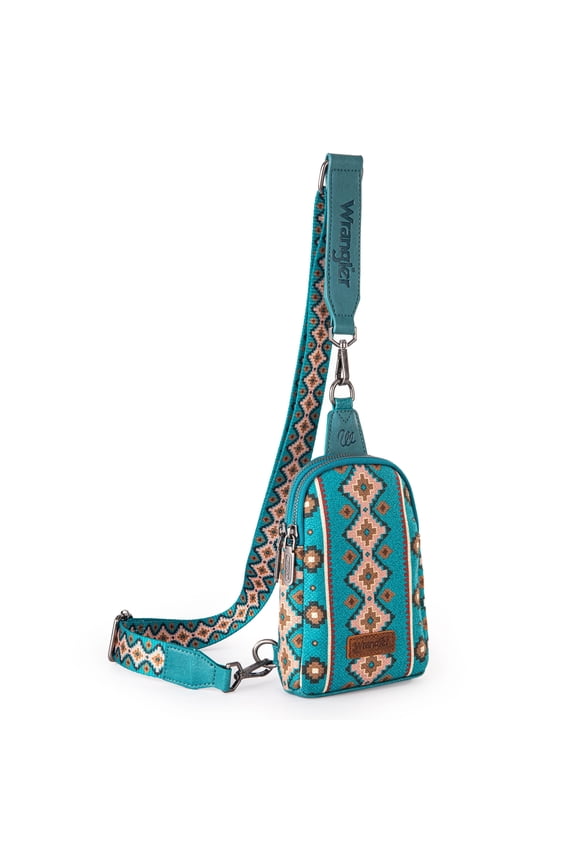 Wrangler Crossbody Sling Bags for Women Cross Body Purse with Detachable Strap, Drak Turquoise