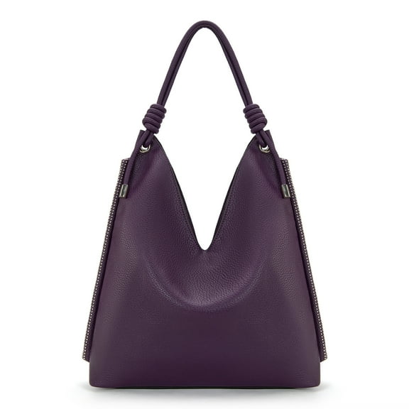 Montana West Hobo Bags for Women Soft Slouchy Top Handle Shoulder Purses Handbag with Knot Strap, Purple