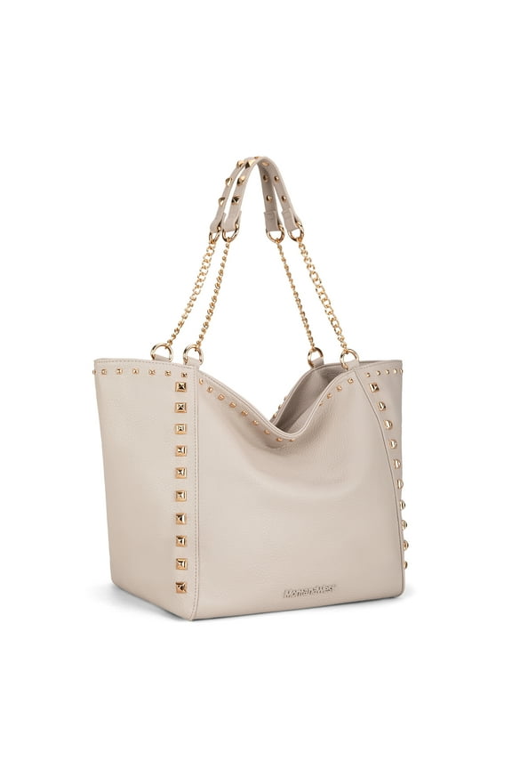 Large Tote Bag for Women Oversized Shoulder Purses with Chain Handbags, White