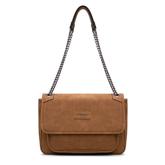 Wrangler Shoulder Bag for Women Retro Purses and Handbags Crossbody Bags with Chain Strap, Brown