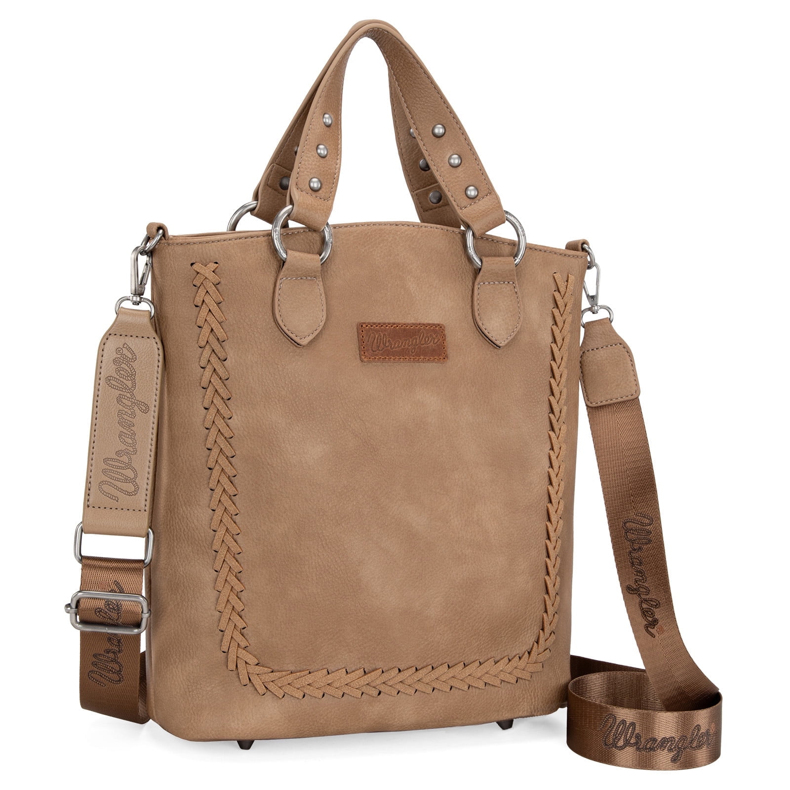 Wrangler Tote Bag for Women Large Crossbody Purses Western Designer Handbags, Khaki