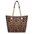 thumbnail image 1 of Montana West Tote Bag for Women Chain Top-handle Handbags, Leopard, 1 of 7