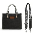 thumbnail image 1 of Wrangler Tote Bag for Women Western Retro Purse Top Handle Handbags with Aztec Strap, Black, 1 of 7