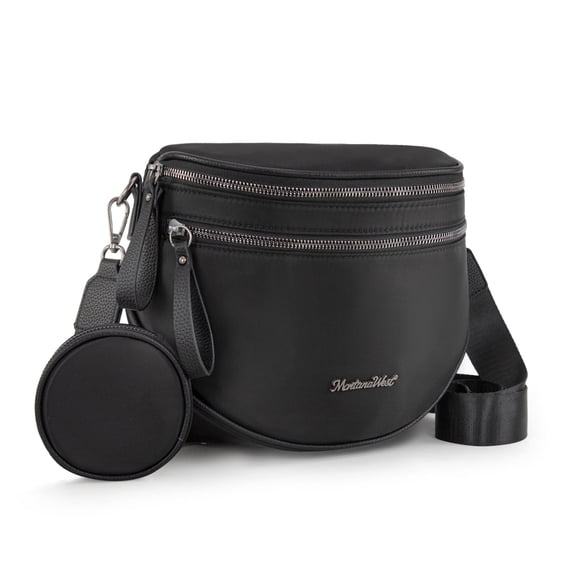 Montana West Large Crossbody Bags for Women Bum Bag Sling Purse with Adjustable Strap, Black