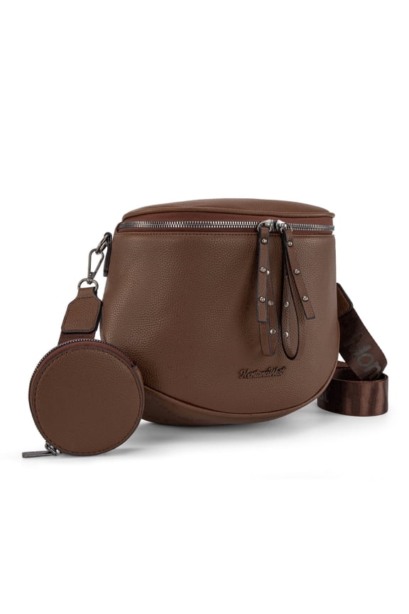 Crossbody Bags Bum Bag for Women Large Sling Bag with Adjustable Strap and Coin Purse, Coffee