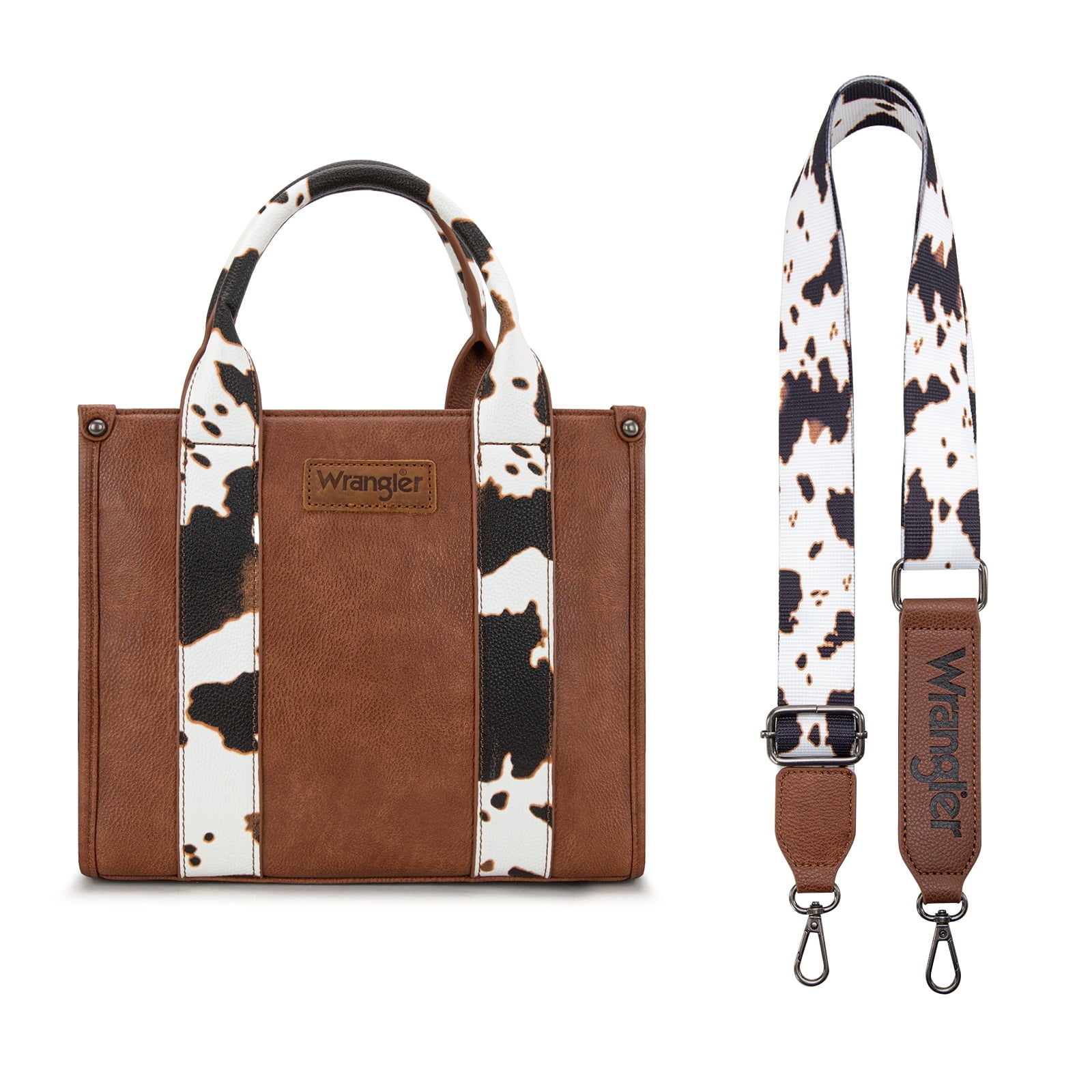 Wrangler Aztec Tote Bag for Women Boho Shoulder Purse, Cow-Brown