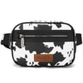 thumbnail image 1 of Wrangler Waist Pack for Women Cow Print Fanny Pack Men's Crossbody Belt Bag With Guitar Strap, A-Black, 1 of 7