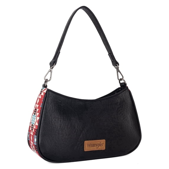 Wrangler Hobo Purse for Women Shoulder Purses Bag with Detachable Strap, Black