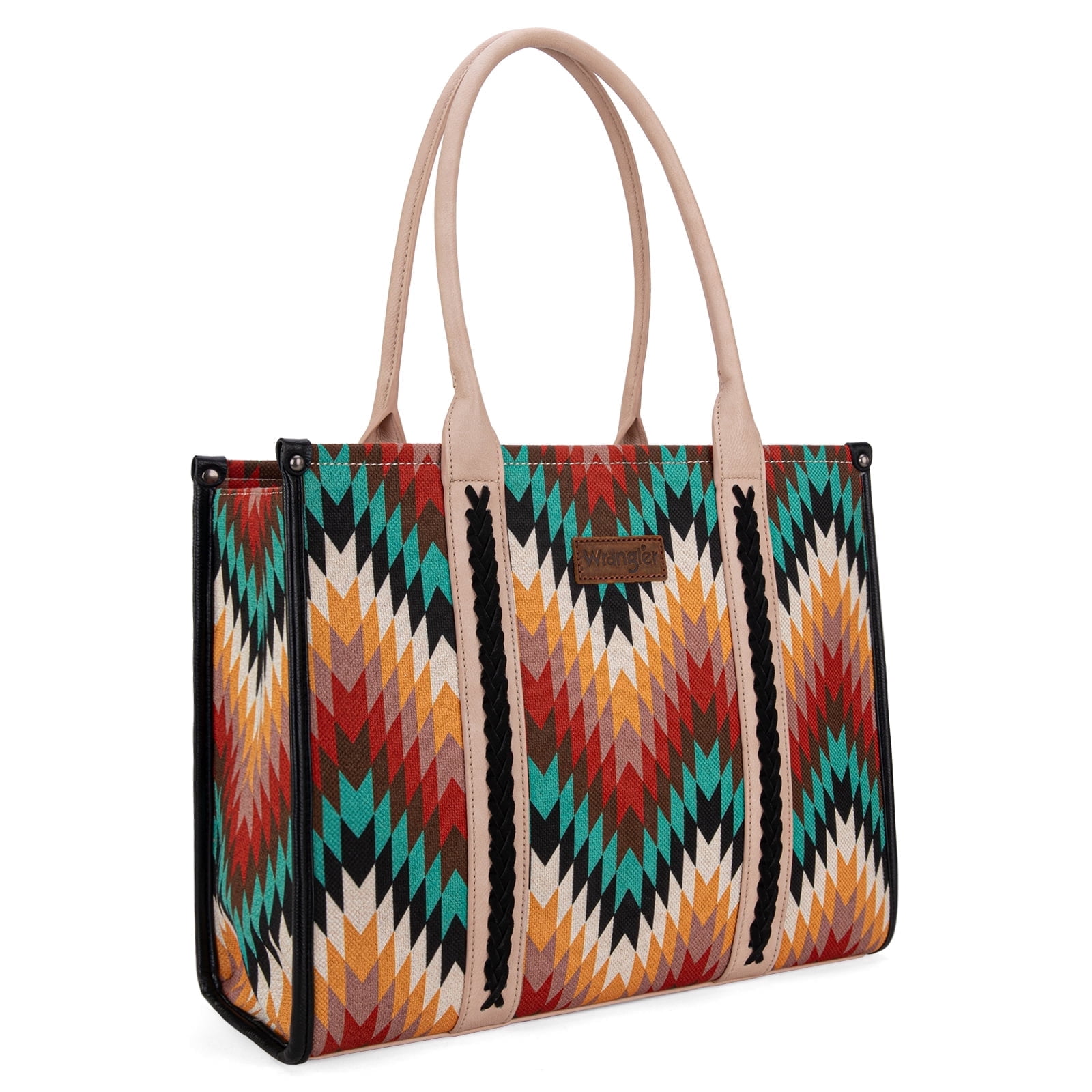 Wrangler Aztec Tote Bag for Women Western Top Handle Handbags and Purses, Black