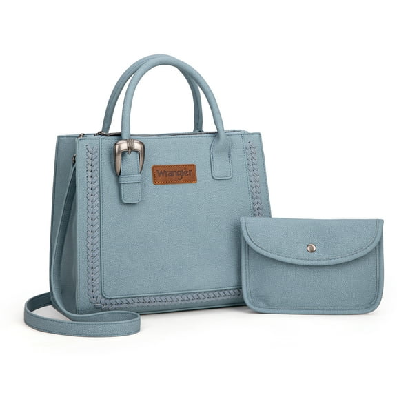 Wrangler Tote Bag for Women Western Cowhide Purse and Wallet Set, Jean