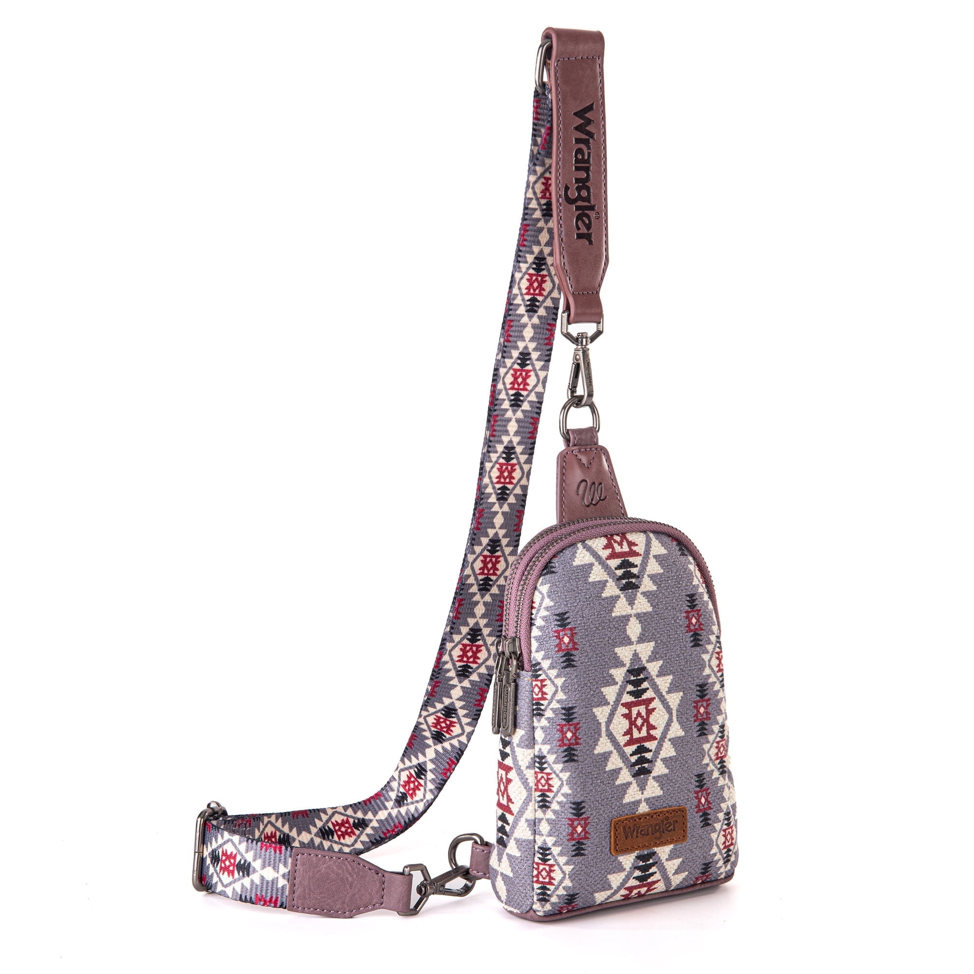 Wrangler Crossbody Sling Bags for Women Cross Body Purse with Detachable Strap, Light Violet