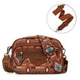 thumbnail image 1 of Wrangler Aztec Crossbody Bag for Women Vegan Leather Vintage Multi Pocket Crossover Bag Shoulder Pursea with Adjustable Strap, Brown, 1 of 7