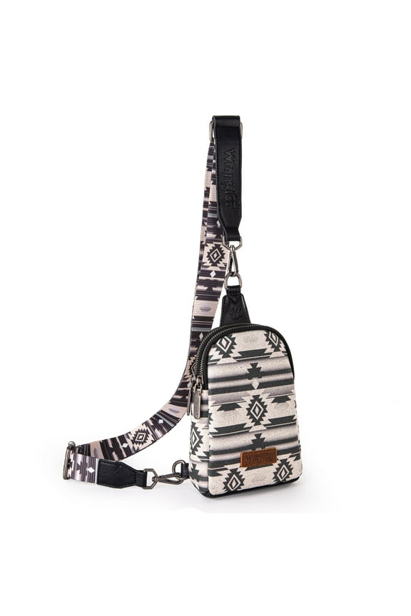 Wrangler Crossbody Sling Bags for Women Cross Body Purse with Detachable Strap, Black