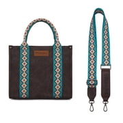 Wrangler Aztec Tote Bag for Women Boho Shoulder Purse, Cf-Turquoise
