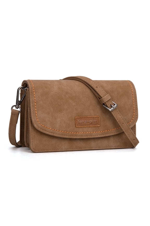 Wrangler Crossbody Bag for Women Small Wallet Purse RFID Blocking Clutch Phone Purse, Khaki