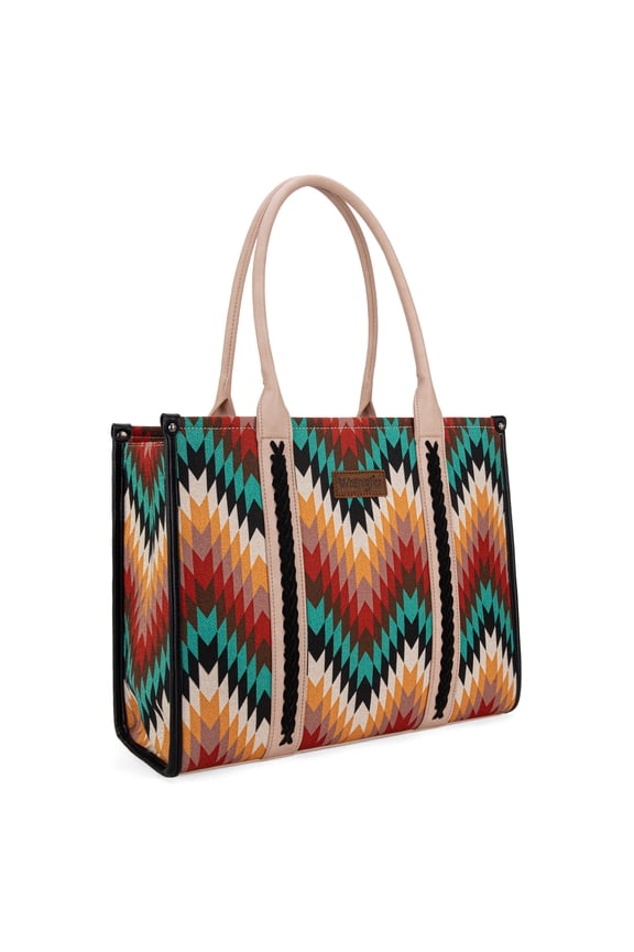 Wrangler Aztec Tote Bag for Women Western Top Handle Handbags and Purses, Black