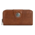 thumbnail image 1 of Montana West Purses for Women RFID Blocking Wallet Large Capacity Phone Clutch Wallet Ladies Western Bifold Wallet Wallets for Women Leather Wallet with Card Holder, Brown, 1 of 7
